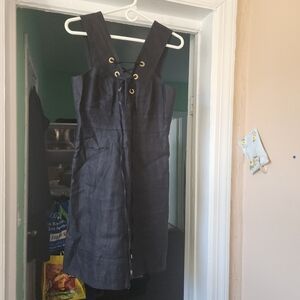 J. Crew Navy Mini Dress with Grommet Detail